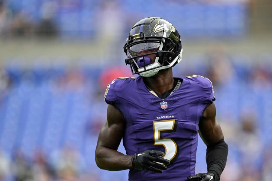 Client in a Baltimore Ravens uniform