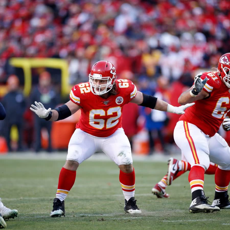Client offensive lineman, number 62, Kansas City Chiefs