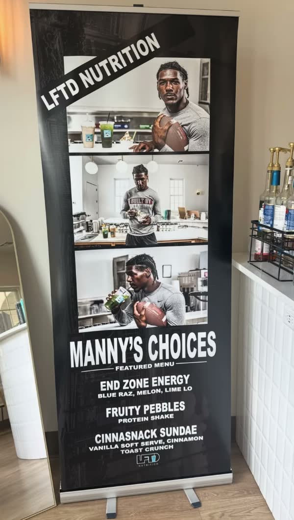 Manny's Choices featured menu banner at LFTD Nutrition