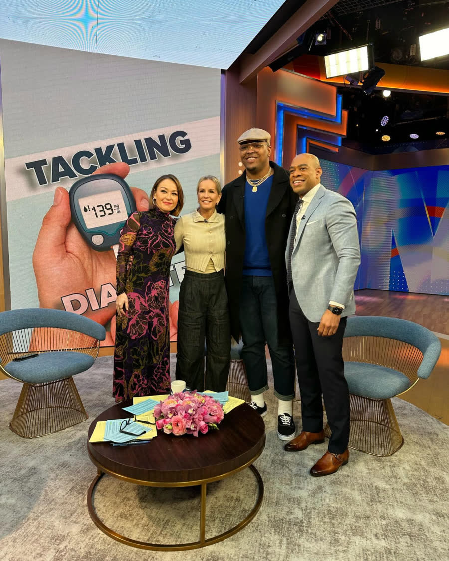Orlando Brown Jr. on the Good Morning America set for a segment on diabetes