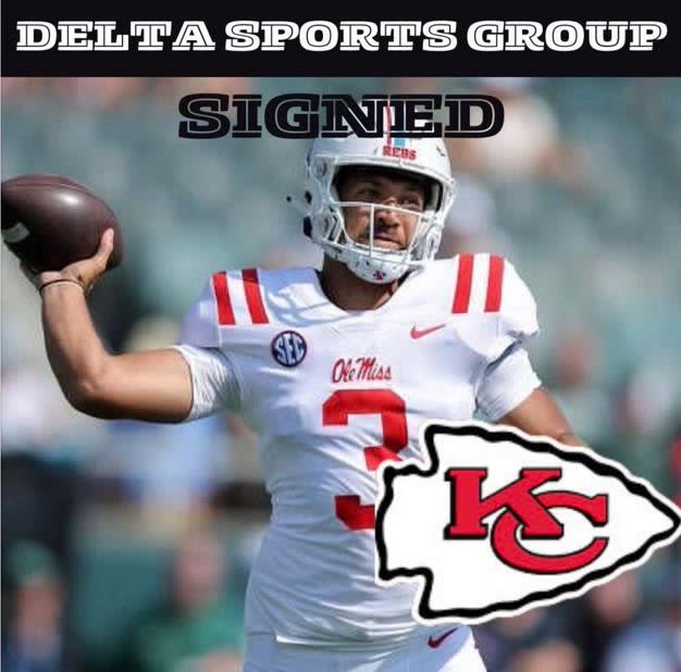 Delta Sports Group signing graphic: Ole Miss quarterback signed with the Kansas City Chiefs